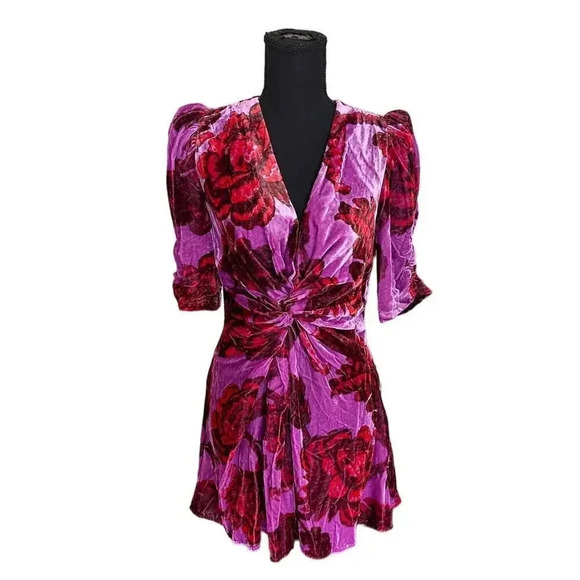 RHODE Leanna Floral Velvet Mini Dress- Small NWT - Picture 8 of 8